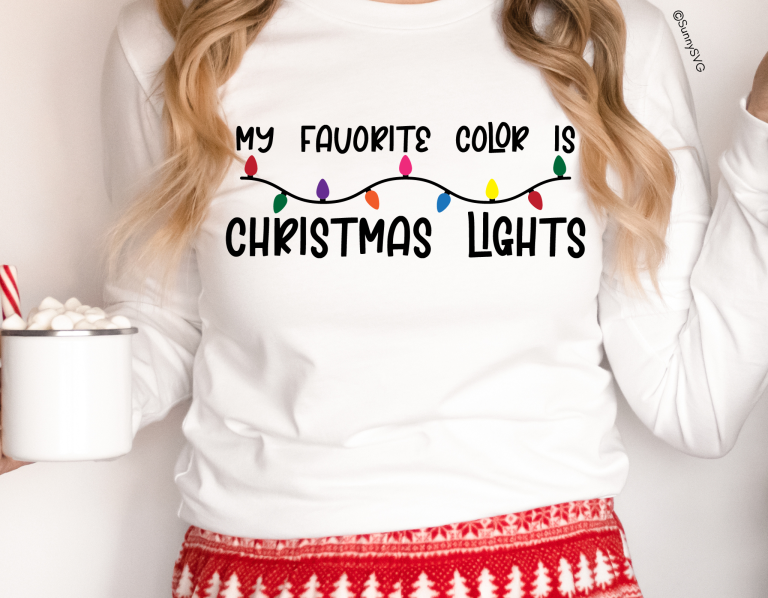 my favorite color is christmas lights svg