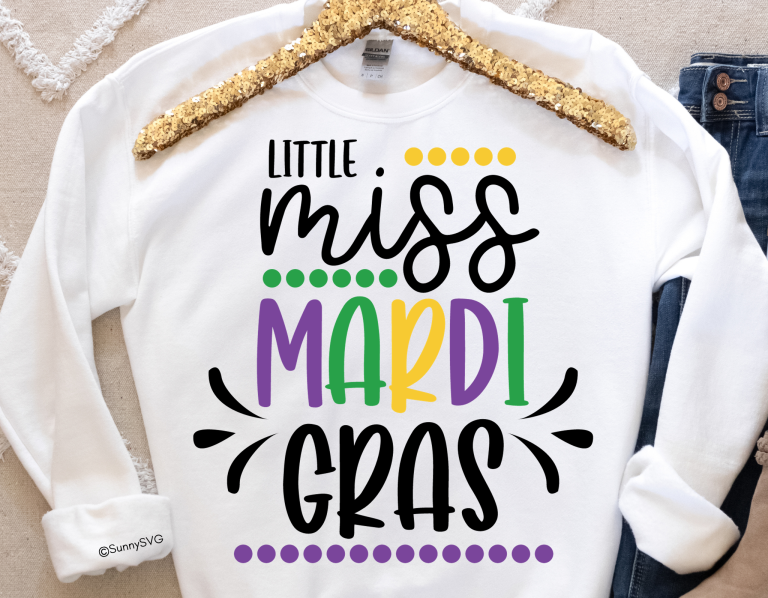 little miss mardi gras svg