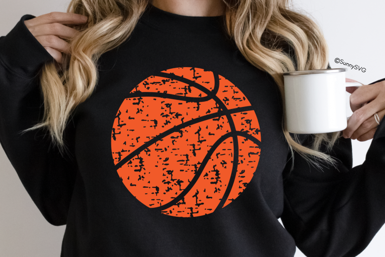 distressed basketball svg