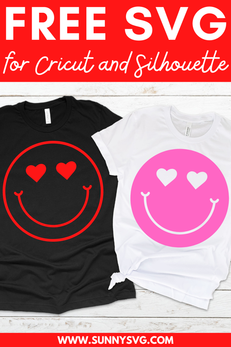 Heart Eye Smiley Face SVG - Free Cut File - Sunny SVG